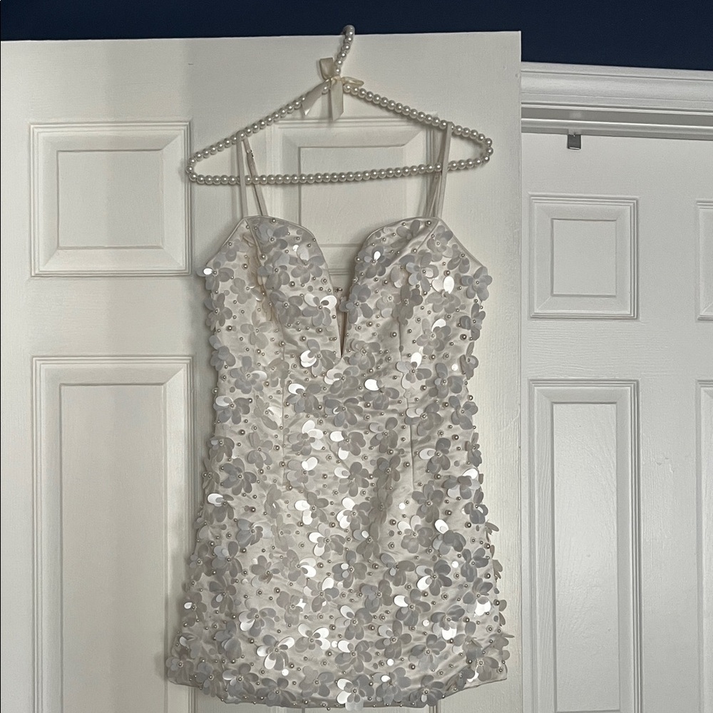 Lovers + Friends White Sequin Mini Dress